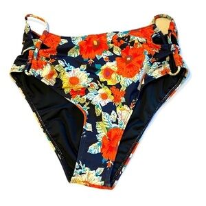 NWT ditsy ditzy flower floral BEACH JAY BIKINI BOTTOM size medium